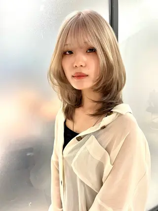 ロング カラー ヘアアレンジ ハイトーン/美髪矯正 🍃大江拓実のヘアスタイル