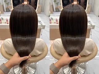 セミロング オリーブカラー 長谷川のヘアスタイル