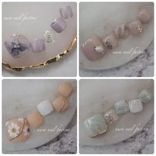 ショート カラー ネイル 赤羽　アウラ ネイルファクトリーのネイルデザイン