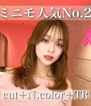 ミディアム 山崎/ボブ縮毛矯正 レイヤー髪質改善のヘアスタイル