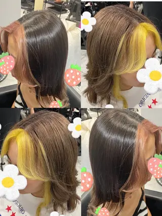 セミロング カラー 長田 麻友子のヘアスタイル