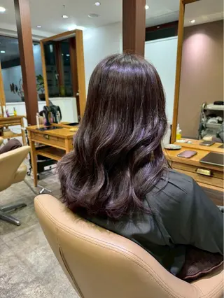 セミロング カラー ✨️赤み消しカラー/ ミルクティーベージュのヘアスタイル