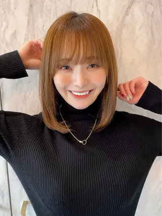 ミディアム 新宿/韓国レイヤー/ 顔周りカット松本美晴のヘアスタイル