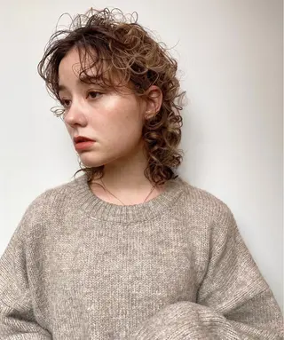 ミディアム パーマ 似合わせhair 〻 mikiのヘアスタイル