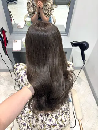 ロング カラー オリーブカラー/ ピンクカラー/みさきのヘアスタイル