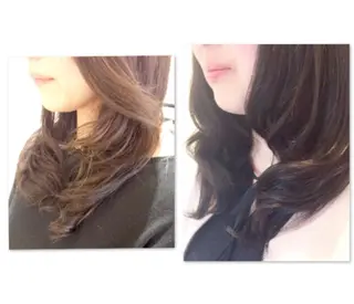 セミロング パーマ 福地 礼奈のヘアスタイル