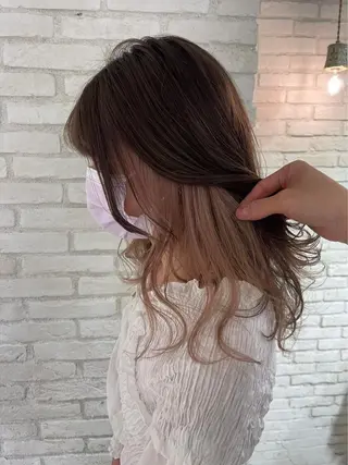 セミロング カラー ヘアアレンジ 仙台Ｉ韓国レイヤー Ｉ髪質改善Ｉ伊藤拓海のヘアスタイル