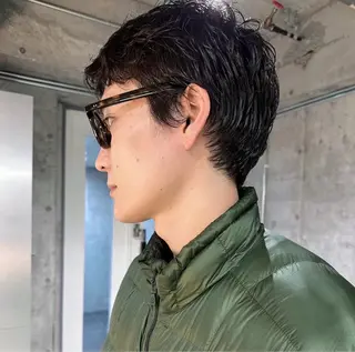 メンズ miyu 透明感カラー/パーマのヘアスタイル