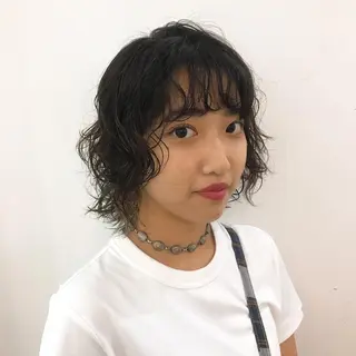 パーマ pole/apartment所属・💓パーマ，💗 レイヤーカットのヘアスタイル