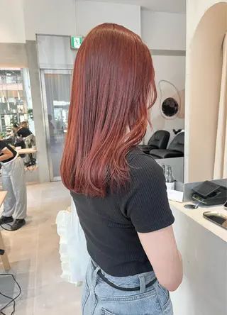 セミロング カラー minami🪷 暖色カラーのヘアスタイル