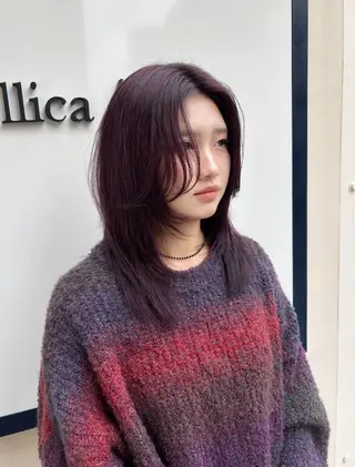 セミロング カラー 艶髪カラー/ レイヤー/yuiのヘアスタイル