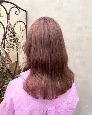 セミロング カラー 【ピンク/韓国ヘア/ ヘアセット】亜海のヘアスタイル