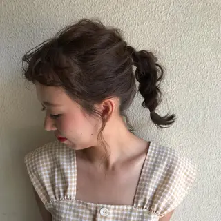 カラー ヘアアレンジ みやけ ひなのヘアスタイル