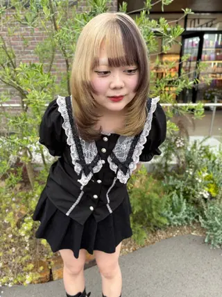 ミディアム カラー RINOSHORES所属・yume🫧 ハイトーン/ブリーチのヘアスタイル