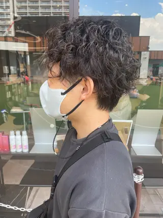 ショート パーマ メンズ メンズヘア特化 崎田 成人のヘアスタイル