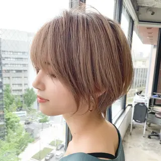 ショート 透明感ワンカラー梅田 ダブルカラー/川上のヘアスタイル