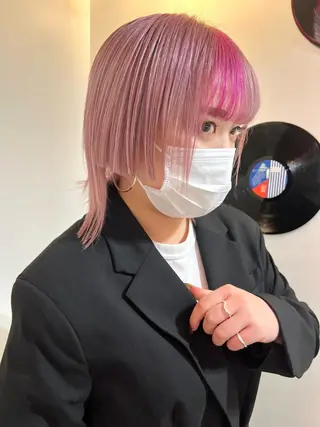 ショート カラー ヘアアレンジ 🧨ブリーチー×ボブ レイヤー💎じゅえるのヘアスタイル