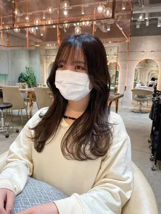 セミロング レイヤー/韓国ヘア 縮毛矯正🫧鈴木颯のヘアスタイル