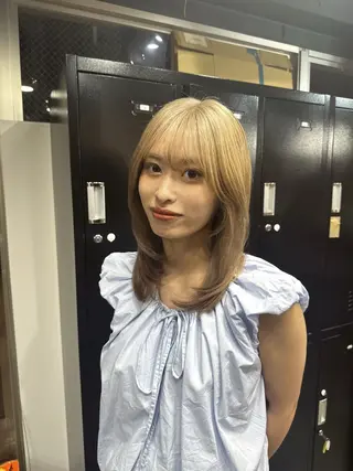 セミロング ハイトーン&エクステ 横浜/RIEのヘアスタイル