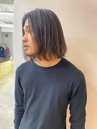 ミディアム カラー パーマ メンズ yiye 青山所属・無料カットモデル募集 🌱ひょうがのヘアスタイル