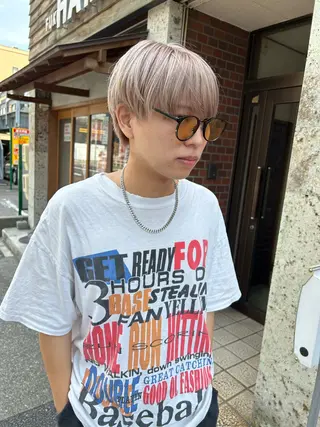 ショート カラー メンズ 🍀透明感抜群🍀/ ハイトーンカラーのヘアスタイル