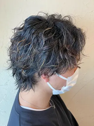 ミディアム カラー パーマ メンズ メンズ特化/パーマ指 名No.1/百瀬太郎のヘアスタイル