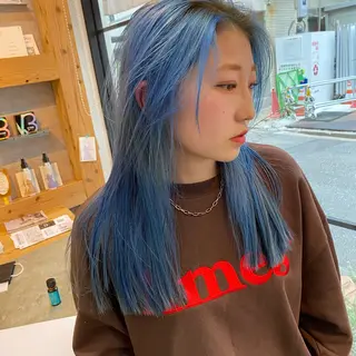 セミロング カラー ブロンド／ブリーチ 【SITY.】のヘアスタイル