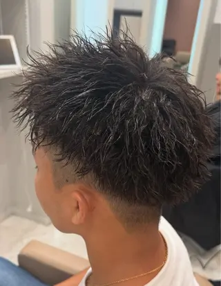 ショート パーマ ヘアアレンジ メンズ キッズ 【メンズパーマ特化】 壱岐祥一朗のヘアスタイル