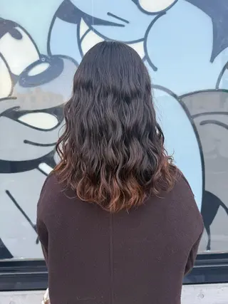 セミロング デジタルパーマ/ ウェーブパーマ/神野のヘアスタイル