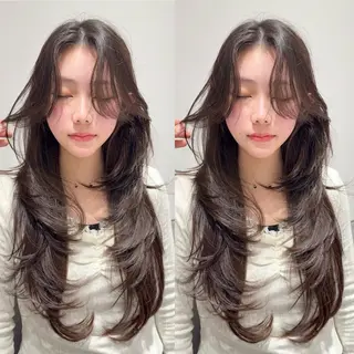 ロング カラー SALOWIN 新宿三丁目EAST所属・韓国レイヤー🇰🇷 layercut✂️のヘアスタイル