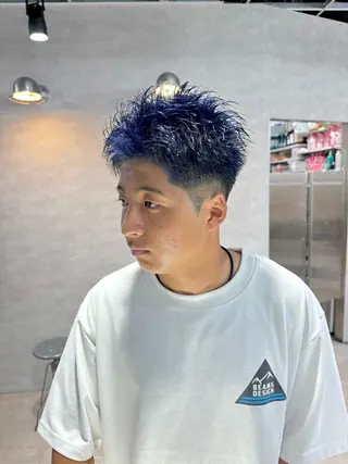 ショート カラー パーマ ヘアアレンジ メンズ スパイキー/フェザー /波巻き/かいとのヘアスタイル