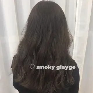 セミロング ブリーチなしカラー ダブルカラーエクステのヘアスタイル