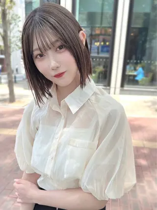 セミロング カラー パーマ 【公式】amble luxe池袋東口🩷のヘアスタイル