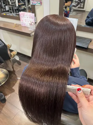 ロング ボブ/暖色カラー コウボヒカルのヘアスタイル