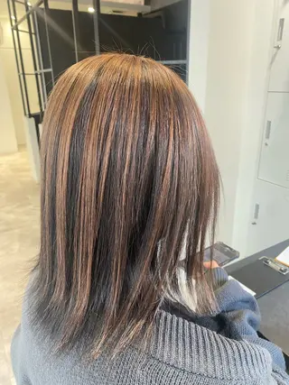 ミディアム カラー 森口 竜三のヘアスタイル