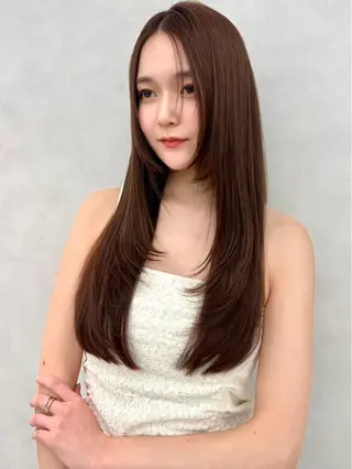 ロング 🇰🇷韓国レイヤー 艶カラー／田川佑紀のヘアスタイル