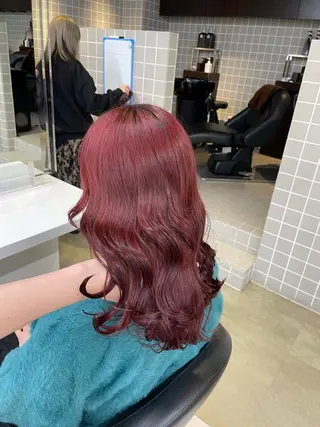 セミロング カラー ヘアアレンジ 💗横浜美容室 💗HARUNAのヘアスタイル