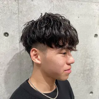 ショート パーマ メンズ 心斎橋メンズパーマ/ シャドウ/山下拓実のヘアスタイル