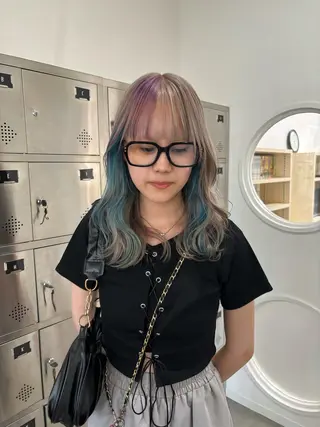 カラー 抜け感ヘア໒꒱ブリー チ໒꒱chihanaのヘアスタイル