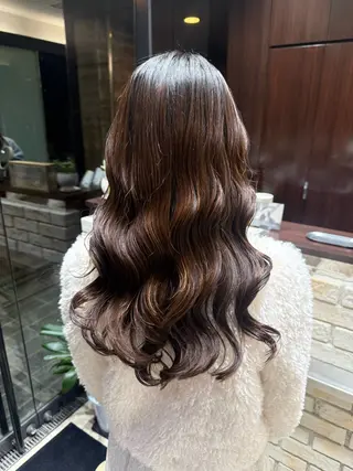 ロング パーマ 韓国風/コテ巻き風 パーマ/るい🌿のヘアスタイル