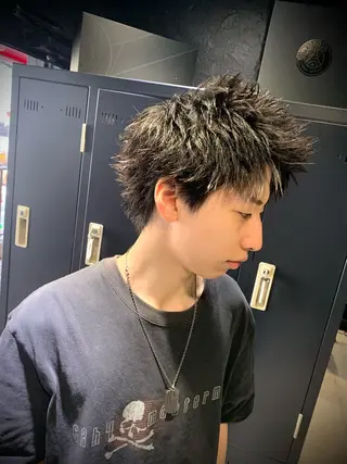 ショート メンズ メンズパーマ/難波/ 心斎橋　室園亮佑のヘアスタイル