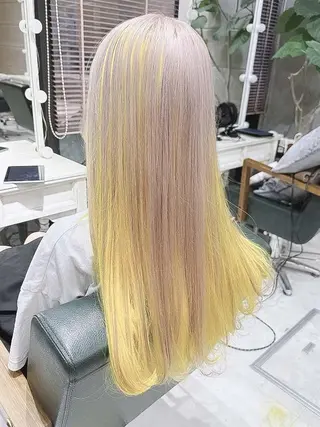 ロング カラー ヘアアレンジ 𝐑𝐈𝐍𝐊𝐀 🐣🩷のヘアスタイル