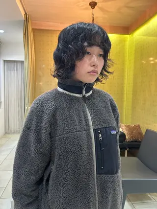 ミディアム パーマ 似合わせパーマ/ メンズパーマ/しゅうのヘアスタイル