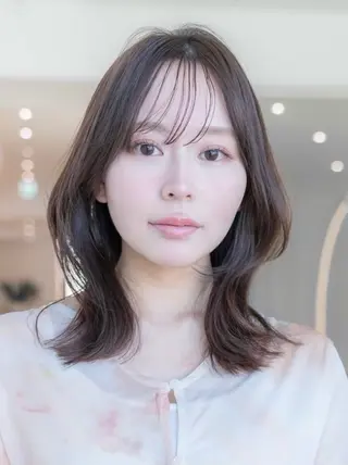 セミロング カラー レイヤー/ハッシュ 渋谷/サッタのヘアスタイル