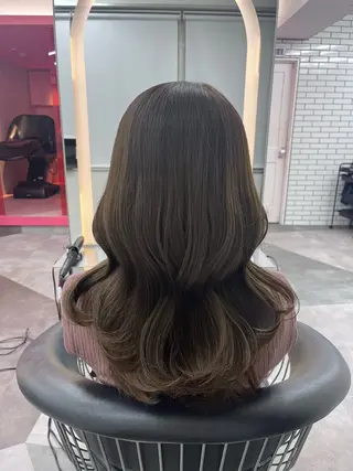 ミディアム 山崎/ボブ縮毛矯正 レイヤー髪質改善のヘアスタイル
