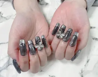 ロング カラー ネイル Q Free nailsのネイルデザイン