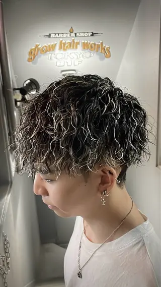 パーマ メンズ grow hair works tokyo所属・葛西/barber/ 相山琉磨のヘアスタイル