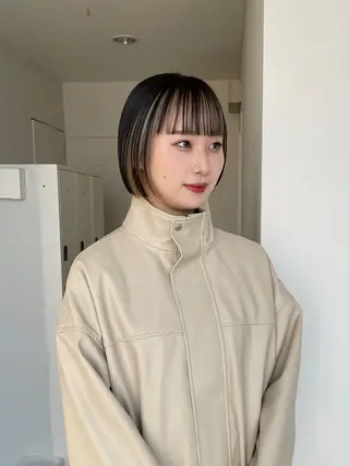 ミディアム ボブモデル/カット/ sayakaのヘアスタイル