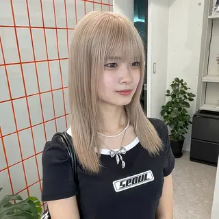 ミディアム カラー Je suis heureuse Miel所属・🐩艶カラー/ chisato🌙のヘアスタイル