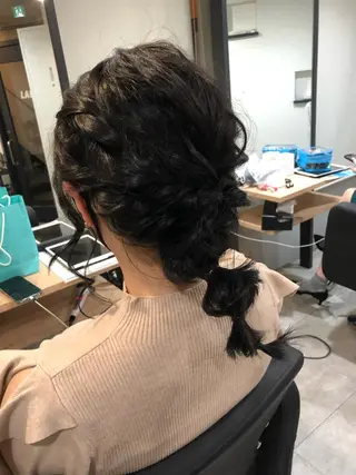 セミロング ヘアアレンジ 下妻 カラーエクステ難波のヘアスタイル